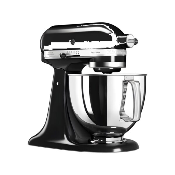 Μαύρο μίξερ KitchenAid Artisan με ανοξείδωτο κάδο 4,8 λίτρων και 4 εξαρτήματα