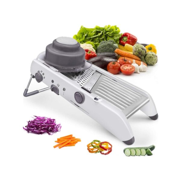 Adjustable stainless steel and ABS mandoline slicer