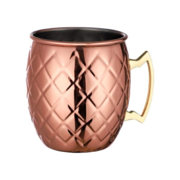 Copper-plated stainless steel Diamond Moscow Mule mug, 50 cl
