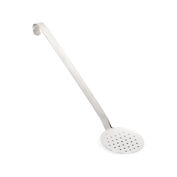 Stainless steel 18/10 monoblock slotted ladle, 12 cm diameter, 3 mm thick
