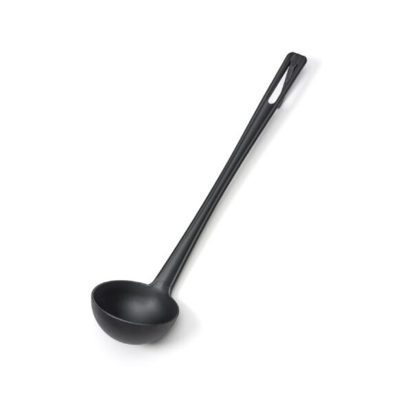 Comas deep black nylon ladle, 350 ml capacity, 50 cm long