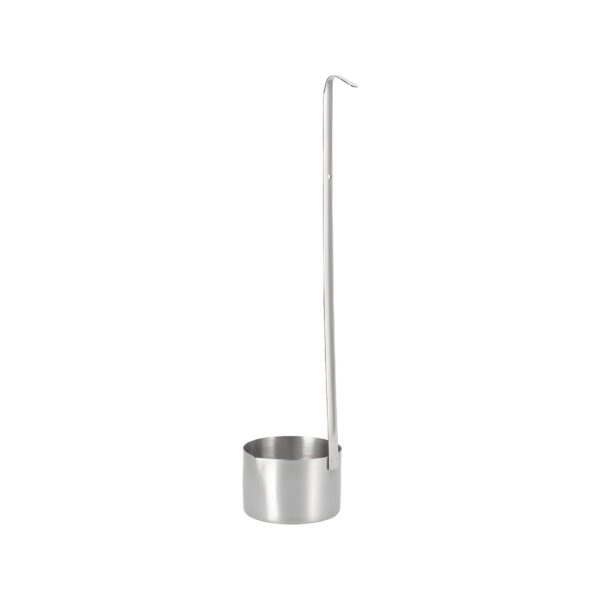 Monoblock deep square 18/10 stainless steel ladle with flow, 8 cm, 130 ml, 3.5 mm thick