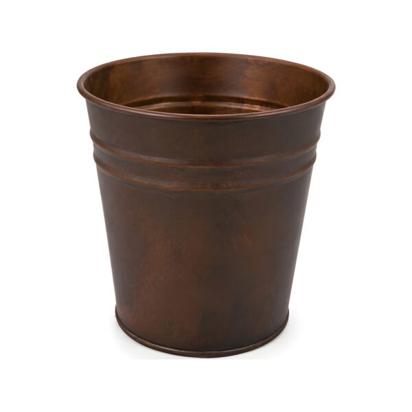 Vintage copper-finish metal ice bucket, 11x12 cm