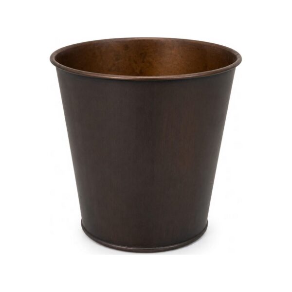 Vintage copper-finish metal ice bucket, 13x14 cm