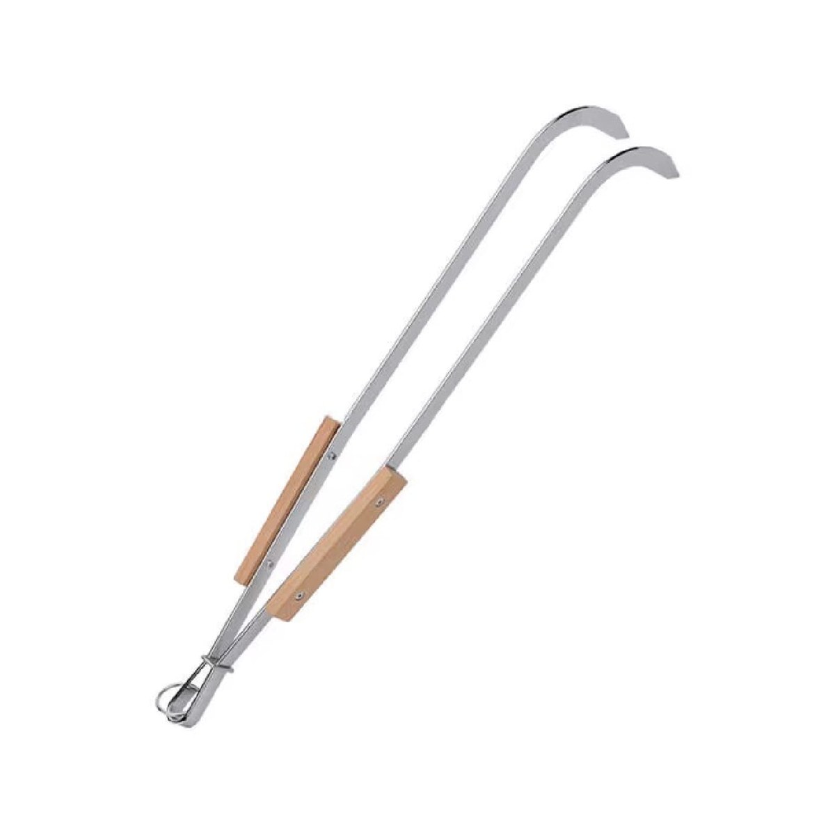 Charcoal Tong Stainless Steel With Wooden Handle 50cm Stainless steel charcoal tongs with wooden handle, 50 cm