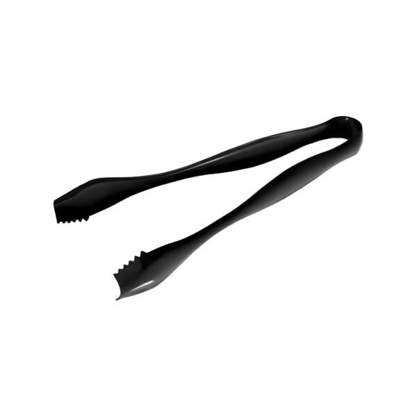 Black matt 18/0 stainless steel ice tongs, 13 cm