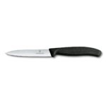 Μυτερό μαχαίρι κουζίνας Victorinox Swiss Classic με λεπίδα 10 εκ. και μαύρη λαβή