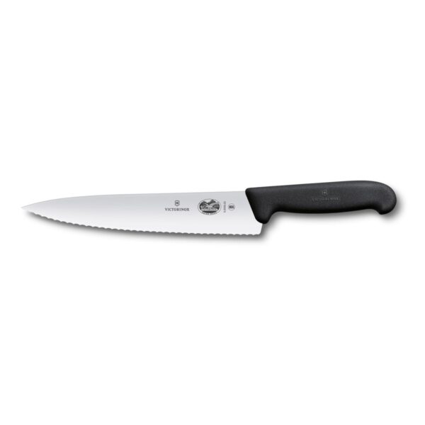 Οδοντωτό μαχαίρι σεφ Victorinox Fibrox με μαύρη λαβή, 31 εκ.