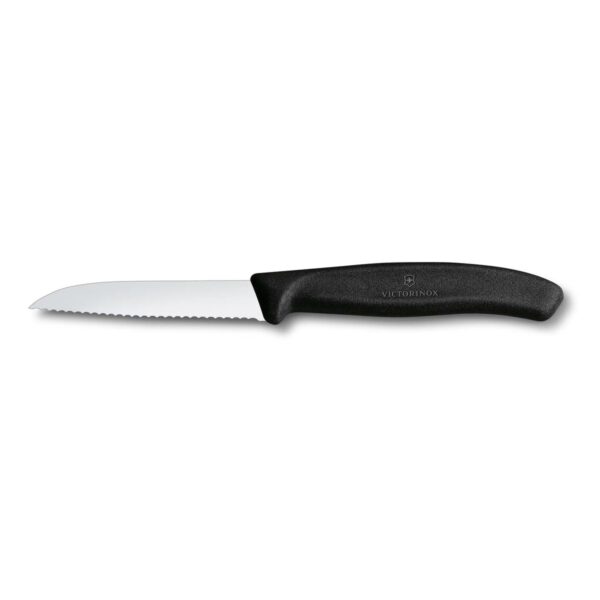 Οδοντωτό μαχαίρι κουζίνας Victorinox Swiss Classic με ίσια λεπίδα 8 εκ. και μαύρη λαβή
