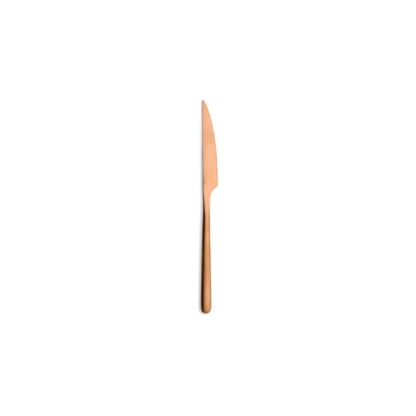 Copper-finish Comas Canada Vintage Copper stainless steel dining knife, 4 mm thick, 23.3 cm long