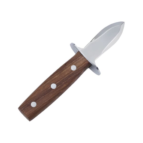 Stainless steel oyster knife with wooden handle, 18 cm