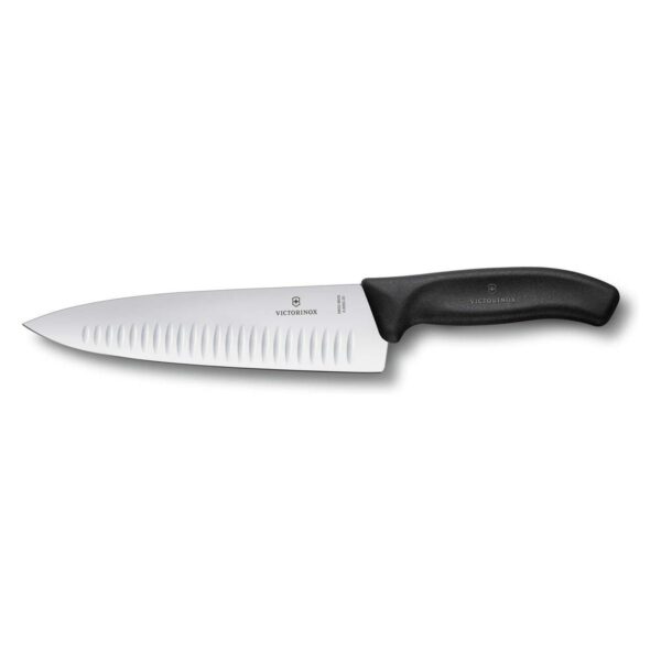 Μαχαίρι σεφ Victorinox Swiss Classic με αυλακώσεις, μαύρη λαβή και λάμα 20 εκ.
