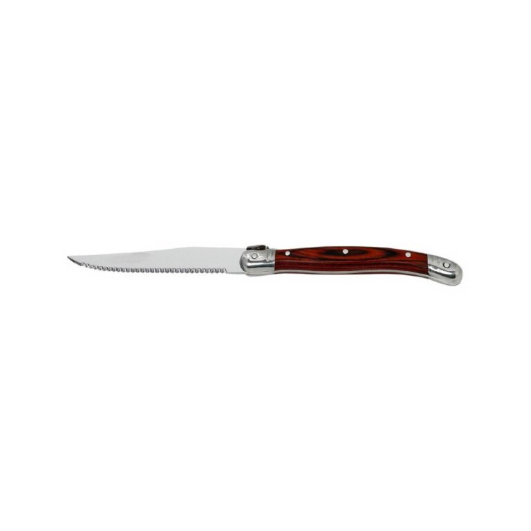 Espiel 18/0 stainless steel steak knife with antique wooden handle
