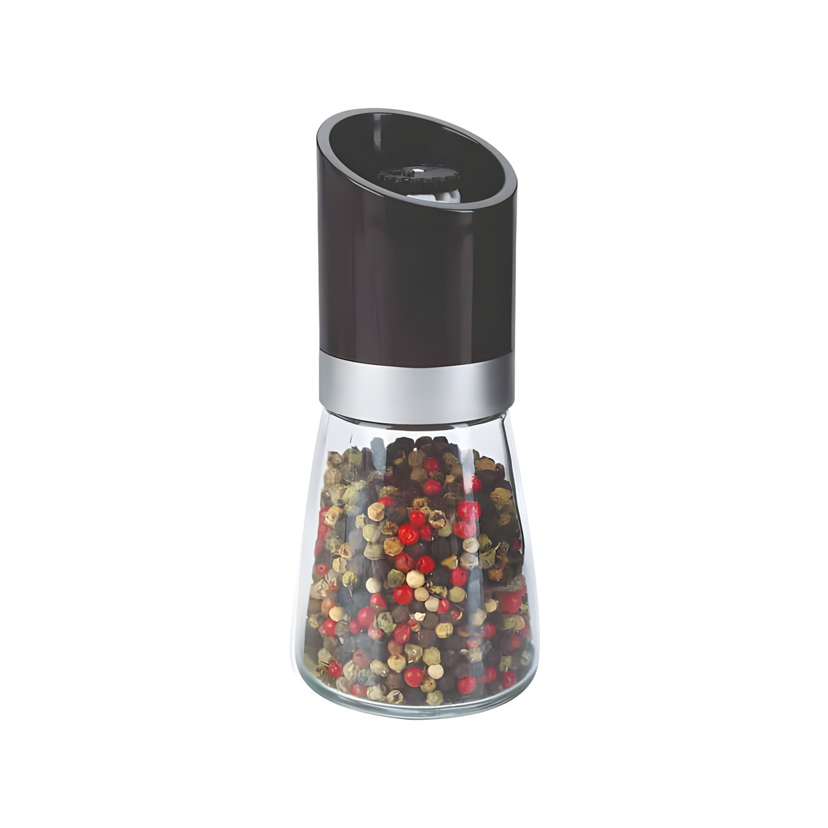 Salt/Pepper Mill Glass Black 16cm 45-87012 Black glass salt and pepper mill, 16 cm