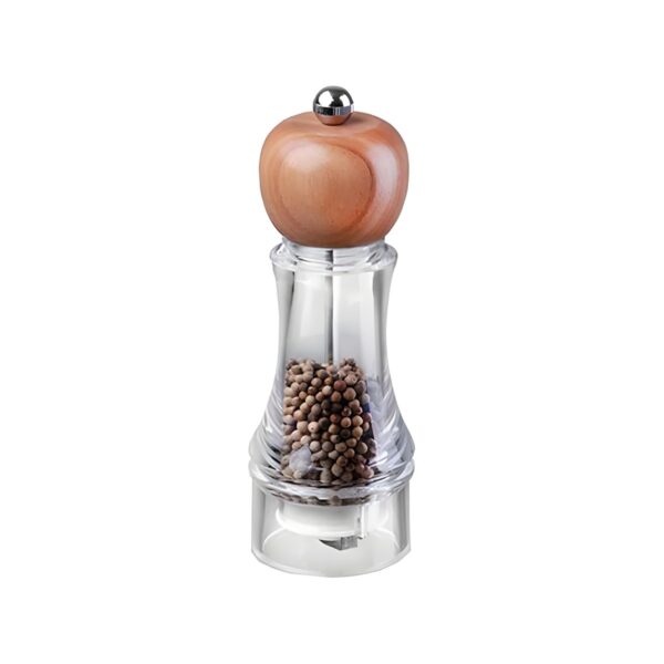 Wooden salt/pepper mill, 18.5 cm tall