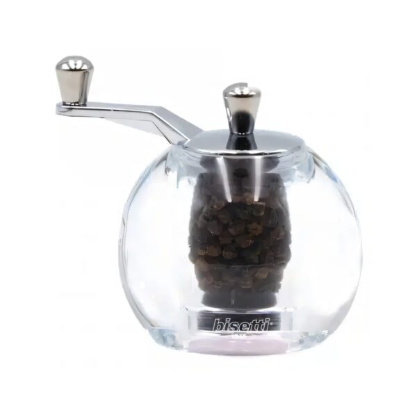 Bisetti Pesaro acrylic pepper mill, 10 cm tall