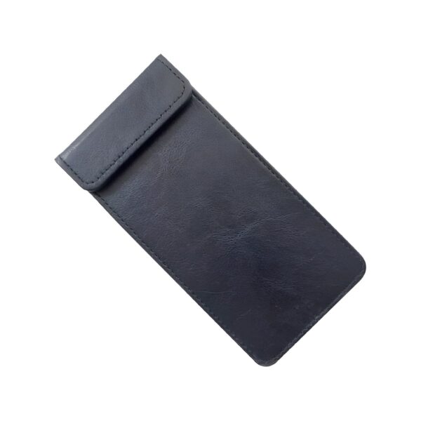 Black leather waiter's note pad, 21x11 cm