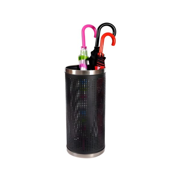Round black 18/0 stainless steel umbrella stand, 60 cm
