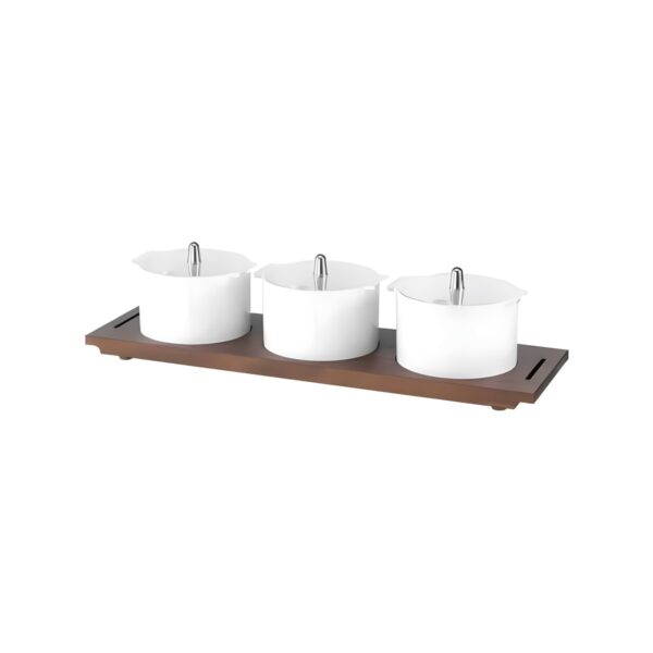 Organizer μπουφέ Garibaldi Vario 3 x 1,3 λίτρα με βάση από λακαρισμένη οξιά
