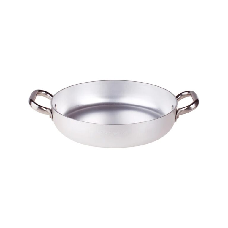 Agnelli aluminum paella pan with stainless steel handles, 26x6 cm