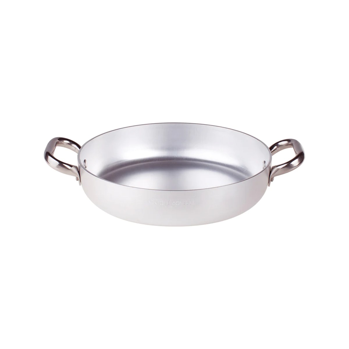 Aluminum Paella Pan 26x6cm ALMA11026 "Made In Italy" Inox Handles Agnelli aluminum paella pan with stainless steel handles, 26x6 cm