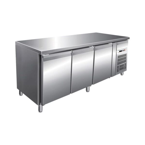 Stainless steel professional refrigerated counter with 3 doors GN1/1, 180x70x86 cm