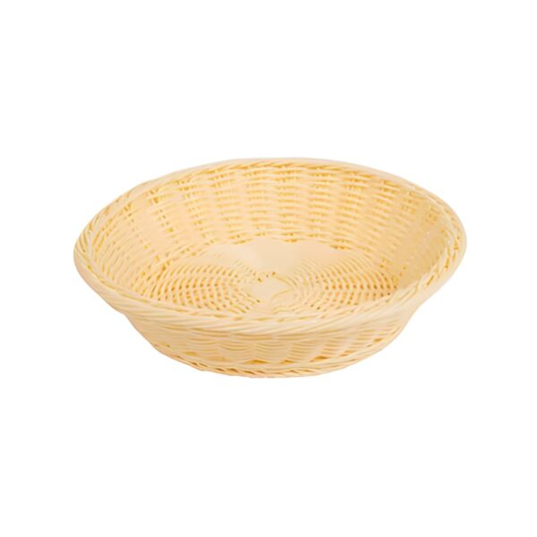 Στρογγυλό μπεζ πανέρι rattan, 40x10 εκ.