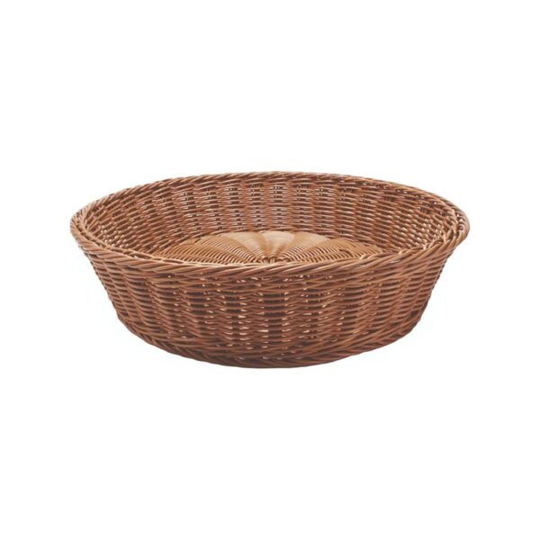 Στρογγυλό καφέ πανέρι rattan, 40x10 εκ.