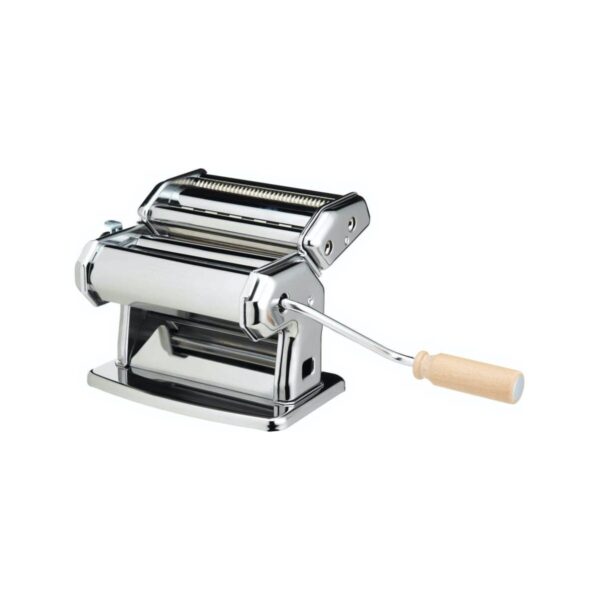 Stainless steel pasta maker with double cutter, 18 cm