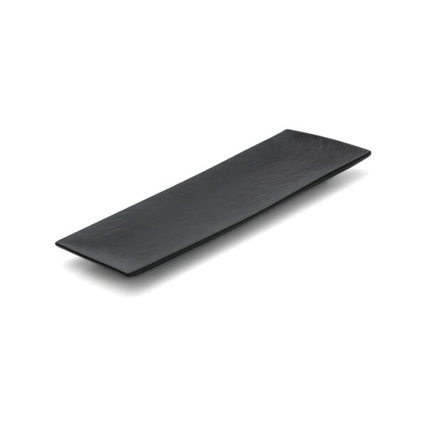 Black Rock rectangular black porcelain platter, 26x12.5 cm