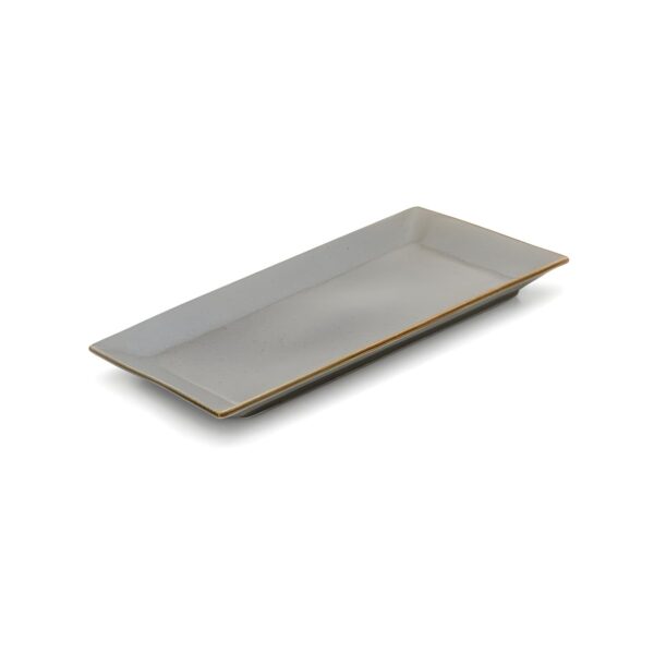 Γκρι ορθογώνια πορσελάνινη πιατέλα Industrial Grey, 28x18 εκ.