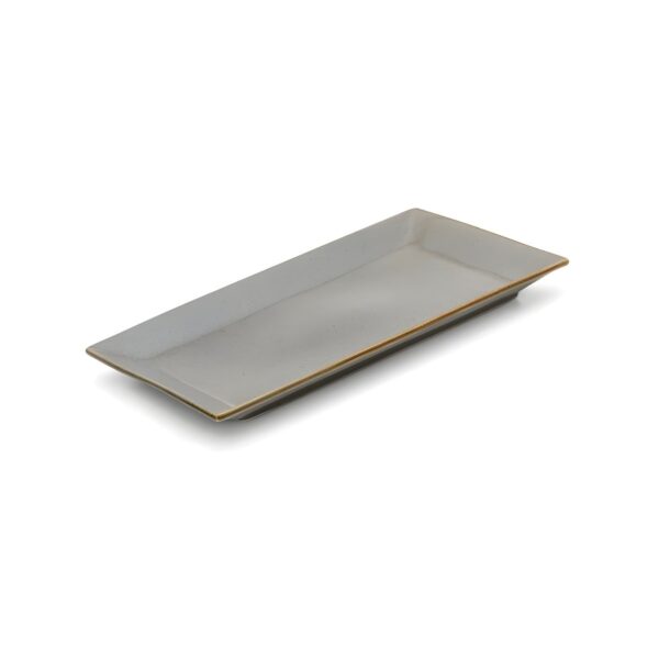 Γκρι ορθογώνια πορσελάνινη πιατέλα Industrial Grey, 35x19 εκ.