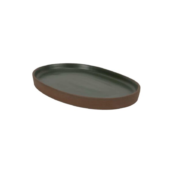 Οβάλ πιατέλα Terra από terracotta σε σκούρο γκρι χρώμα, 20x13,5 εκ.