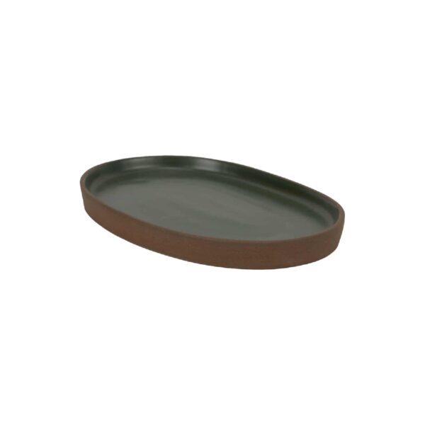 Οβάλ πιατέλα Terra από terracotta σε σκούρο γκρι χρώμα, 29,5x18,5 εκ.