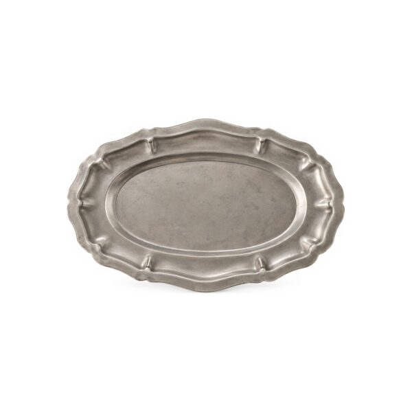Οβάλ πιατέλα Aristotel Vintage από ανοξείδωτο ατσάλι 18/10, 26x17 εκ.