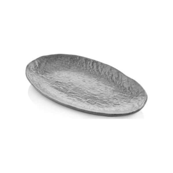 Gray Rock melamine oval platter, 28x18 cm
