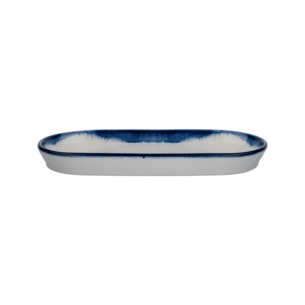 Kutahya Azure oval porcelain platter, 20x10 cm