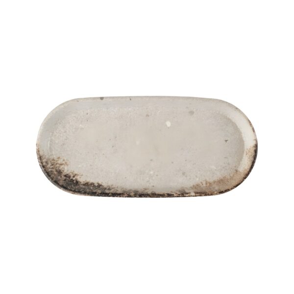 Kutahya Rustiground oval porcelain platter, 20x10 cm