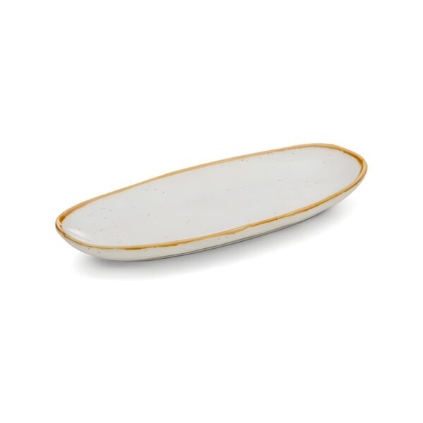 Barley Beige oval porcelain platter, 23x11 cm