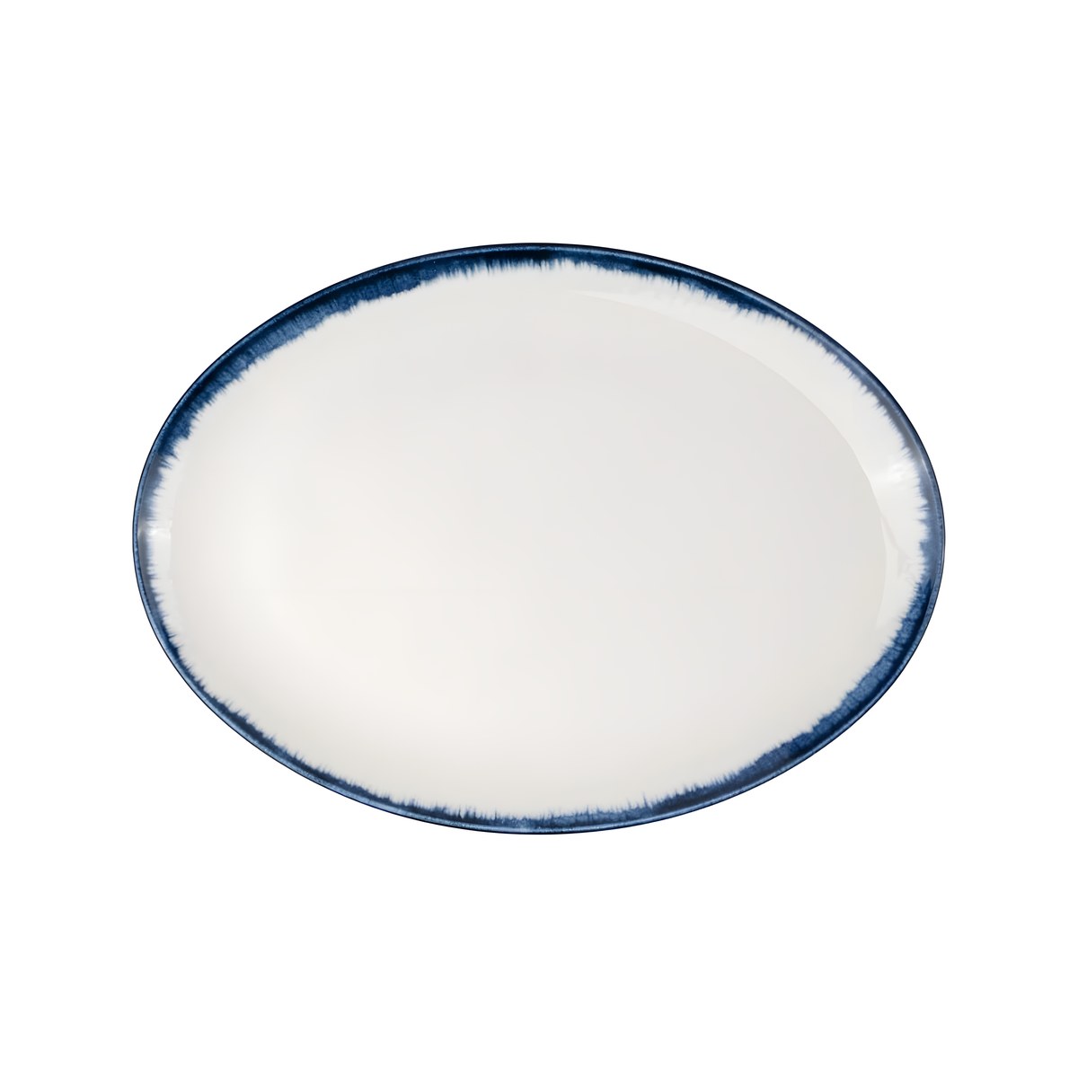 Oval Porcelain Plate 27x16cm Azure Kutahya Kutahya Azure oval porcelain platter, 27x16 cm