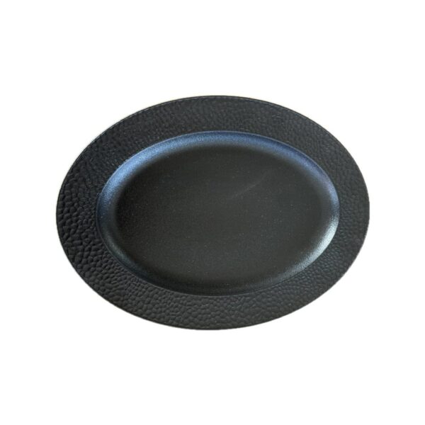 Black Rock oval black porcelain platter, 42x31 cm