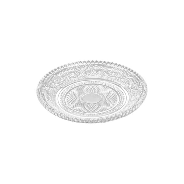 Vintage glass shallow plate, 18.5 cm