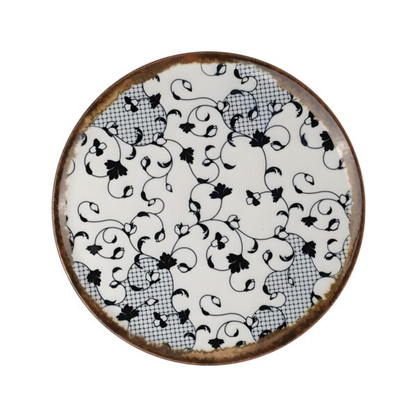 Kutahya Fleur Amber porcelain shallow plate, 21 cm