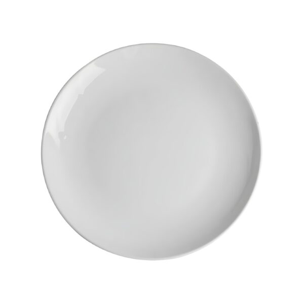 White Classic flat white porcelain plate, 25 cm