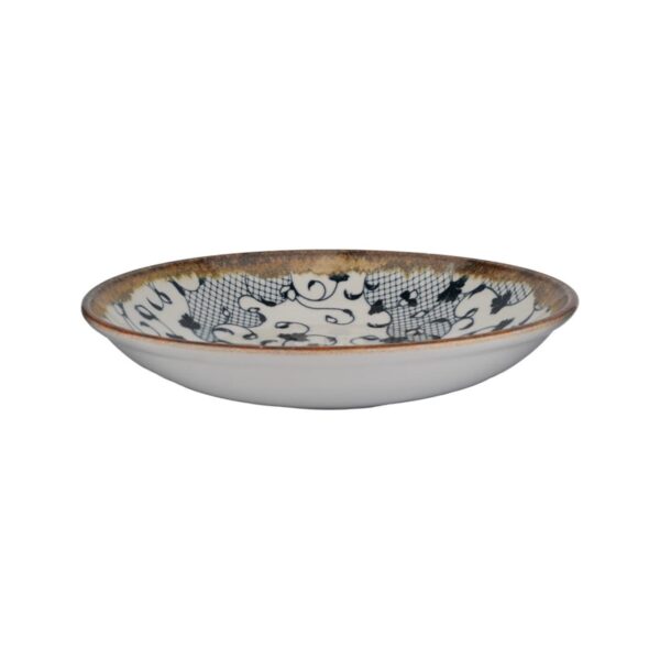 Kutahya Fleur Amber deep porcelain plate, 21 cm diameter