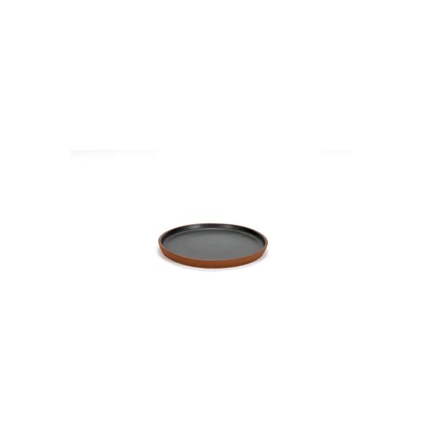 Dark grey Terra terracotta flat plate, 19.5 cm