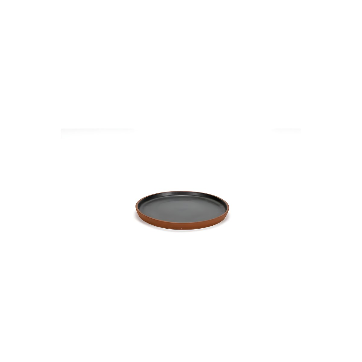 Flat Plate 19.5cm Dark Grey Terra Dark grey Terra terracotta flat plate, 19.5 cm