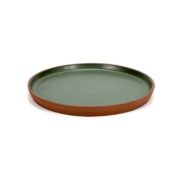 Green Terra terracotta flat plate, 19.5 cm