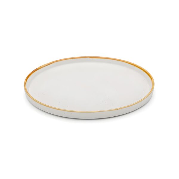 Barley Beige porcelain shallow plate with rim, 20.5 cm