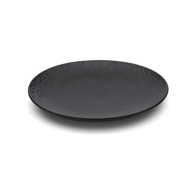 Black Rock shallow black porcelain plate, 25.5 cm